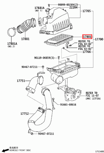 Genuine Corolla ZZE142 ZZE141 ZRE182 ZRE173 2.0 1.8 1.6 Engine Air Filter - Picture 4 of 20