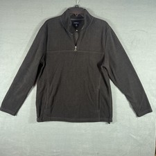 Croft Barrow Men's Gray Fleece 1/4 Zip Pullover Sweater Size M Thermal Pockets