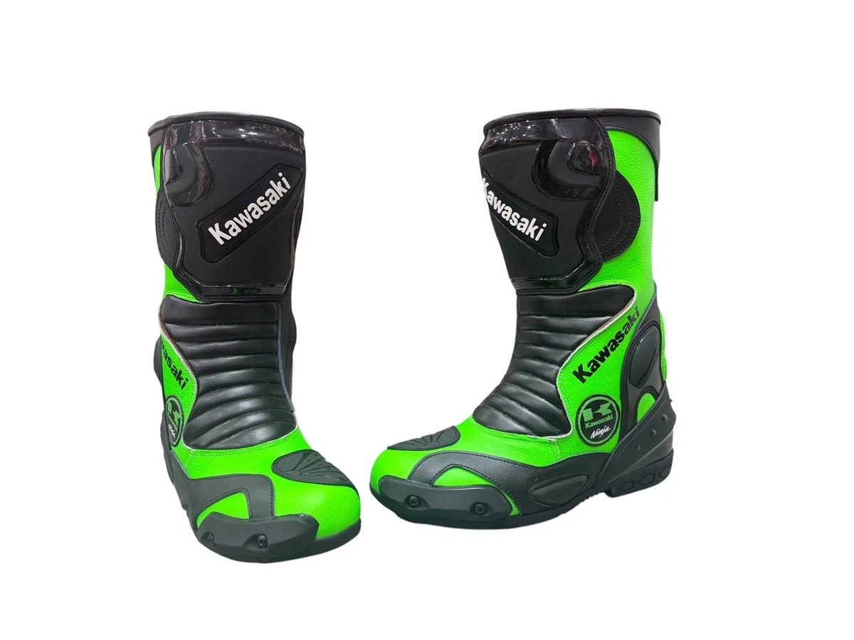 Bottes Moto Kawasaki En Cuir - Homme - Multicolore - Pneu Moto