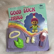 Vintage Russ Berrie  Co Good Luck Troll Accessories Kit Workout Outfit - New