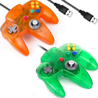 USB GamePad Controller für N64 Retro RaspberryPi Window PC Mac Klare Grün Orange