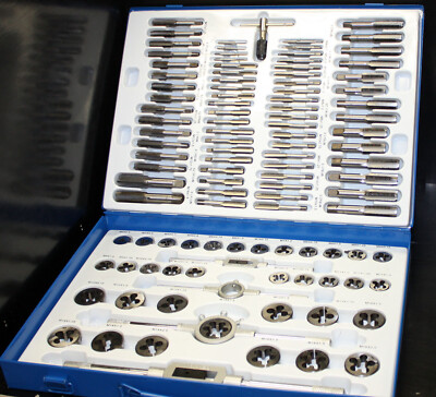 110pc Metric Large Tap & Die Set Rethreading Thread Hole Threader Renew Threads