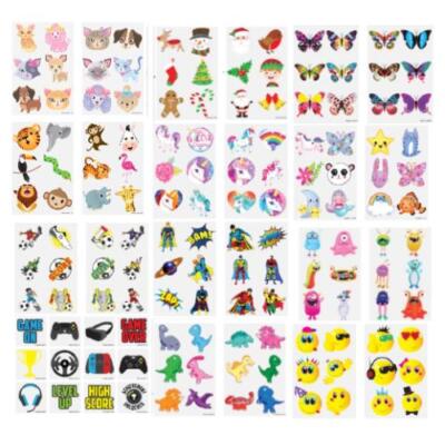 KINDER TEMPORÄRES TATTOO verschiedene Designs Party Tasche Füller Beute Mädchen und Jungen UK