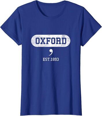 Oxford Comma Funny English Teacher Cool School Ladies' Crewneck T-Shirt