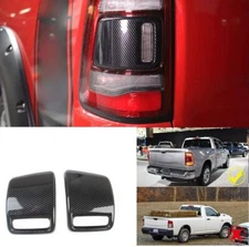 2x Carbon Fiber Rear Tail Light Covers Trim for Dodge Ram 1500 2019+ Accessories