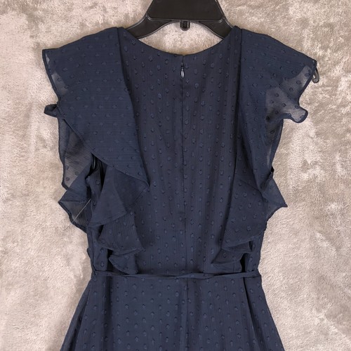 Tommy Hilfiger Kleid Sommer Frühling 38" Chiffon Rüschen dunkelblau gepunktet NEU - Bild 6 von 11