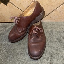 Dr Doc Marten Brown Leather Shoes MADE IN ENGLAND sz 10 FREE SHIPPING