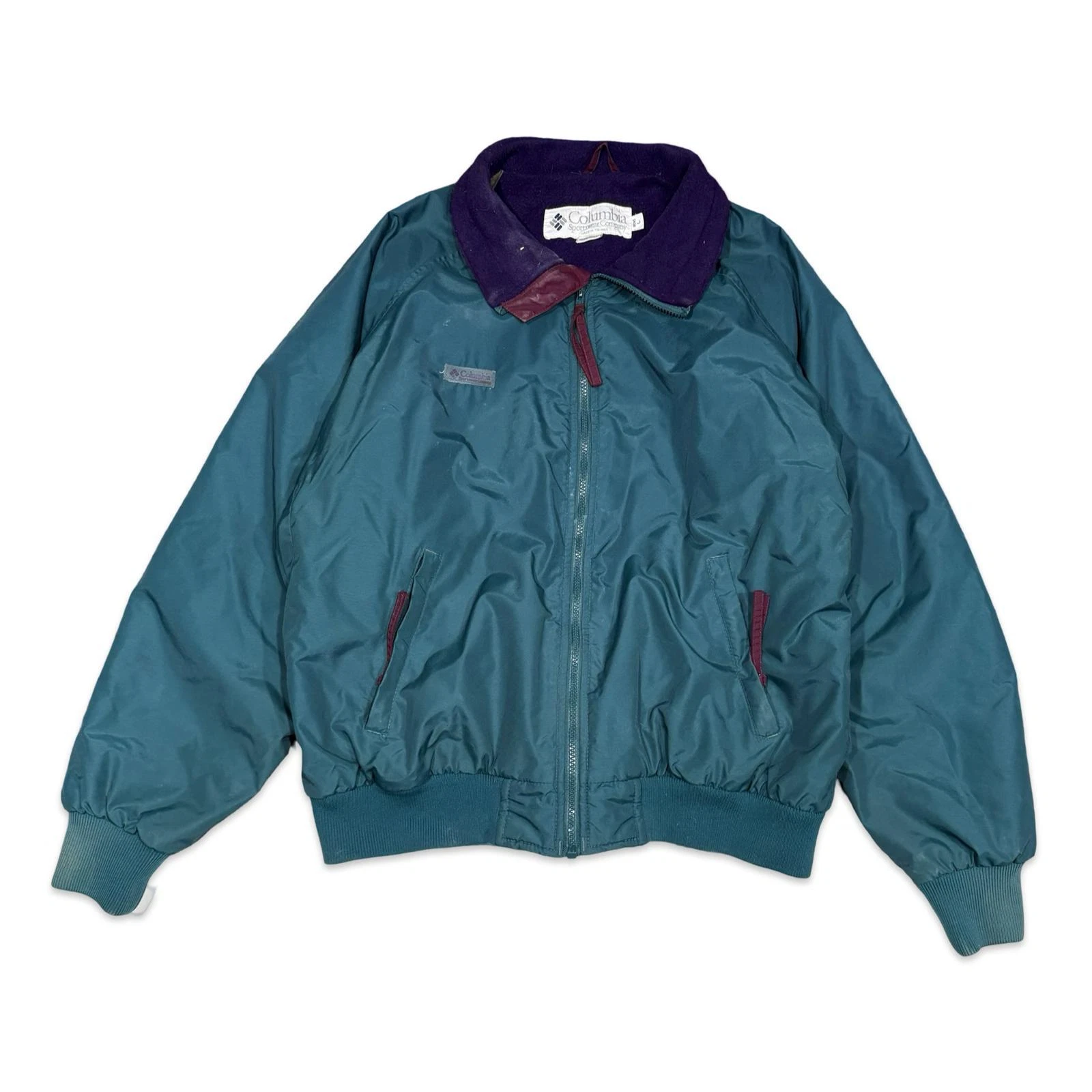 Vintage Columbia Sportswear Teal & Purple Windbreaker Jacket