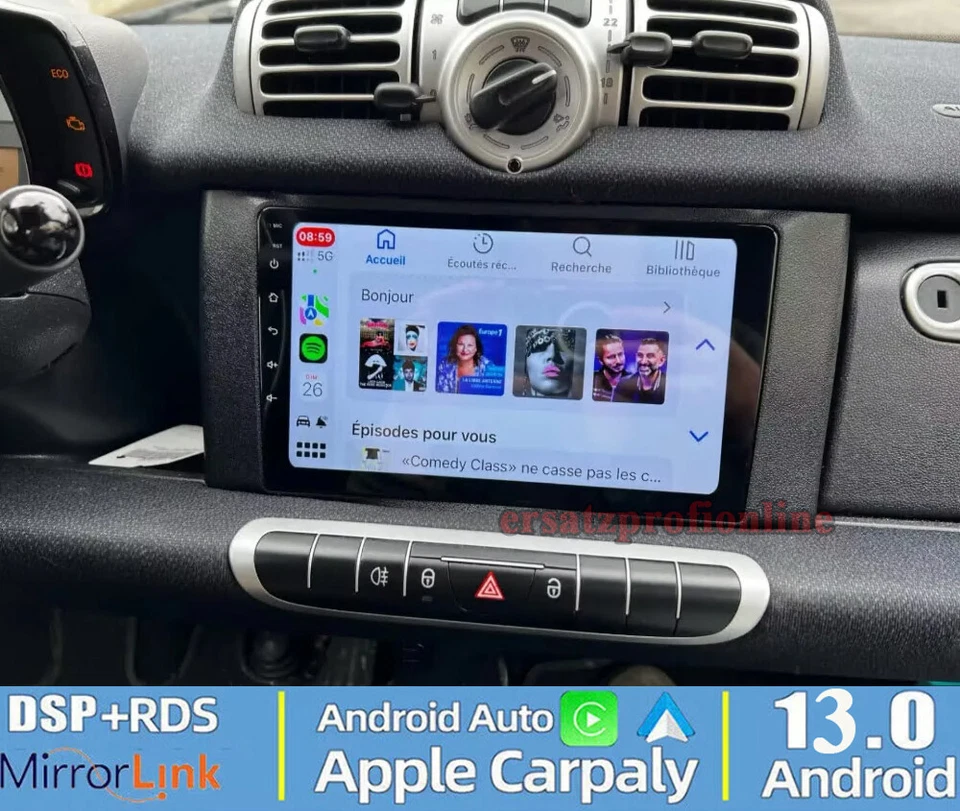 Für Smart Fortwo 451 Apple Carplay WIFI RDS SWC NAVI BT Android 13 Autoradio GPS - Bild 3 von 4