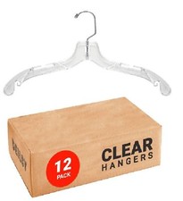 Clear Plastic Hangers 12 Pack Shirt Hangers Clear Plastic Hangers Crystal for...
