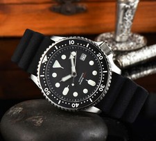 NH35 Men's Automatic Watch 41mm Sapphire Crystal Black Dial 200m Waterproof Date