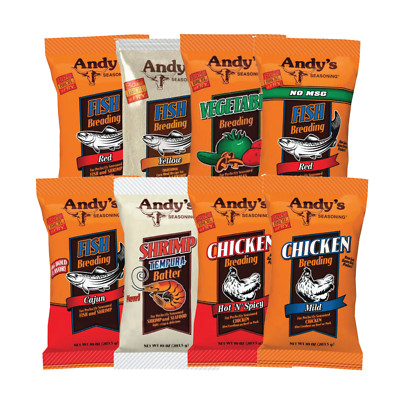 Andy's Seasoning Variety Chicken Fish & Shrimp Breading | 10oz | Mix & Match