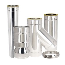 Twin Wall Flue Pipe Stainless Steel Insulated Multifuel and Wood Burning Stoves