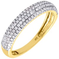 10K Gelbgold Rundschliff Diamant Hochzeits JubiläUmsring Damenring 0,35 Ct.