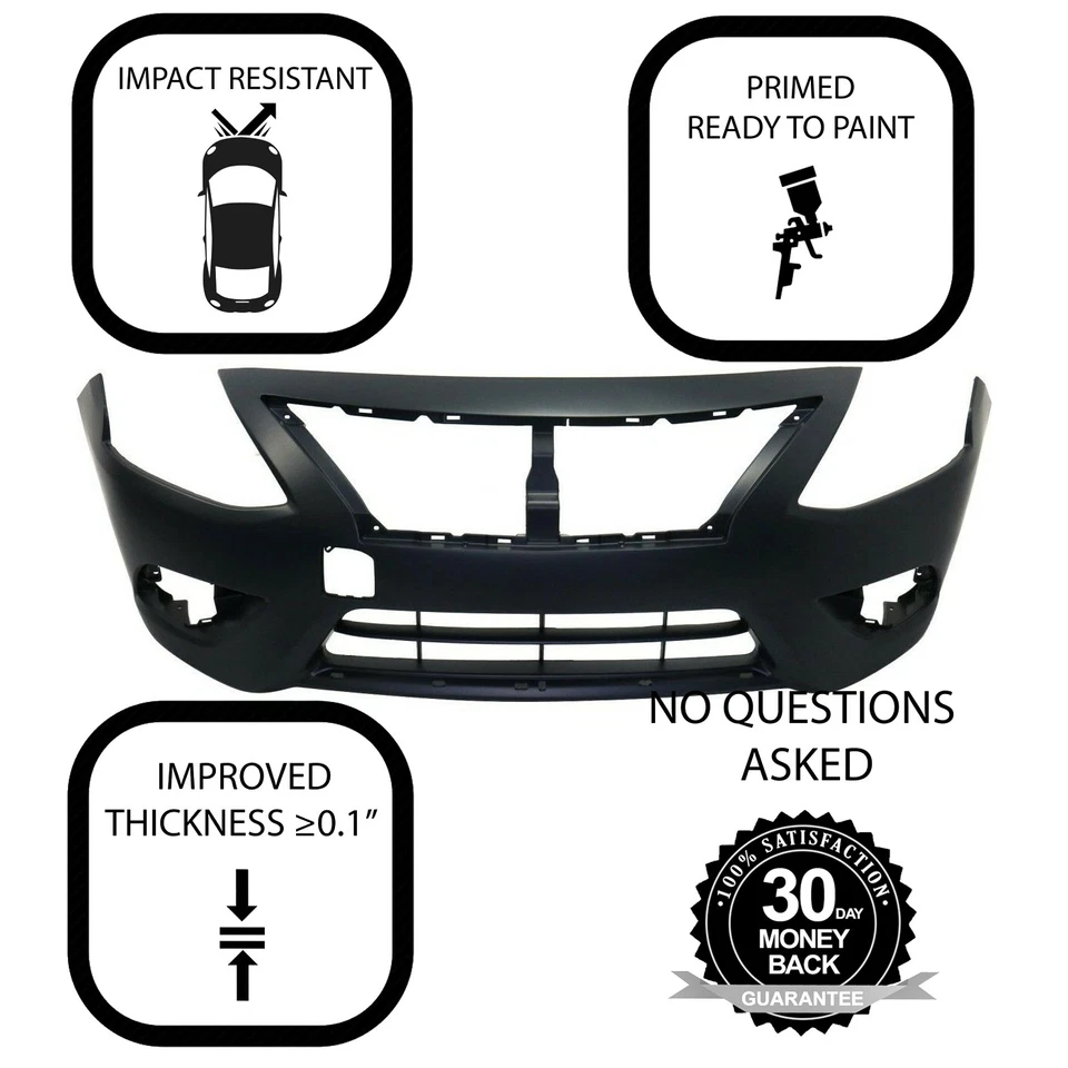 前保险杠盖和挡泥板衬里套件适用于日产 Versa 2015 - 2018 NI1000300 — 第 3/4 张图片