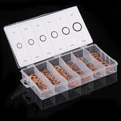 LED LEDS SET ASSORTIMENTO DI N 110 RONDELLE IN RAME DI VARIE MISURE