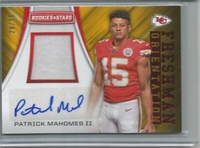 Patrick Mahomes 2017 Panini Rookies & Stars Autograph Game Jersey Rookie #29/75