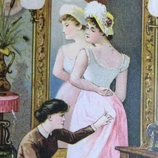 Victorian Advertising Trade Card Wheeler & Wilson's Sewing Machine Bridgeport