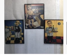 Rafuse 8x10 Pictures Lucys Cafe Henri Chef Wall Art Decor Set Of 3 Wood Waitress