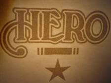 HERO GOLD GLITTER VINTAGE 1970's AMERICANA IRON ON TRANSFER -NICE, B-16