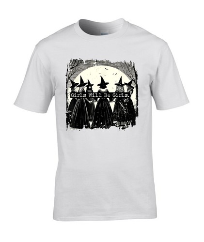 Maglietta Halloween Strega Ragazze Saranno Ragazze, Spaventosa Zucca Pennywise Chucky Top - Foto 4 di 7