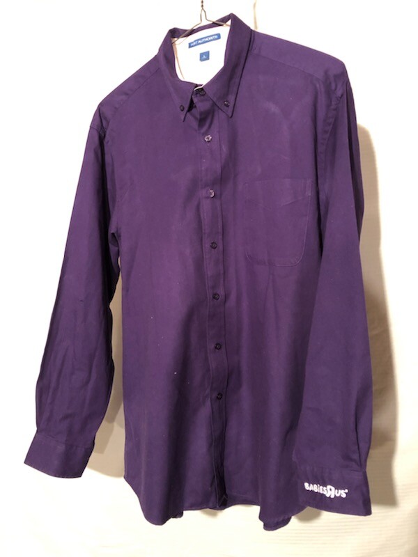 Babies "R" Us Final Logo Shirt - Long sleeve Buttondown - Purple - Size Large