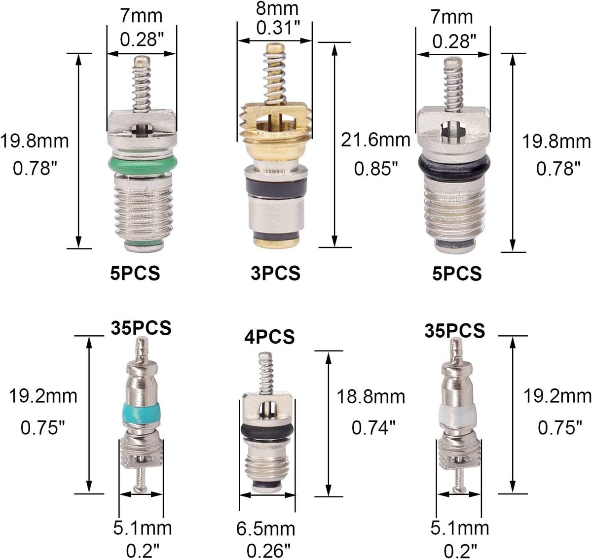 Kit Valvole Per Aria Condizionata Auto - 40 Pezzi, Per R12 E R134a, Con Strumento Di Rimozione - Foto 12