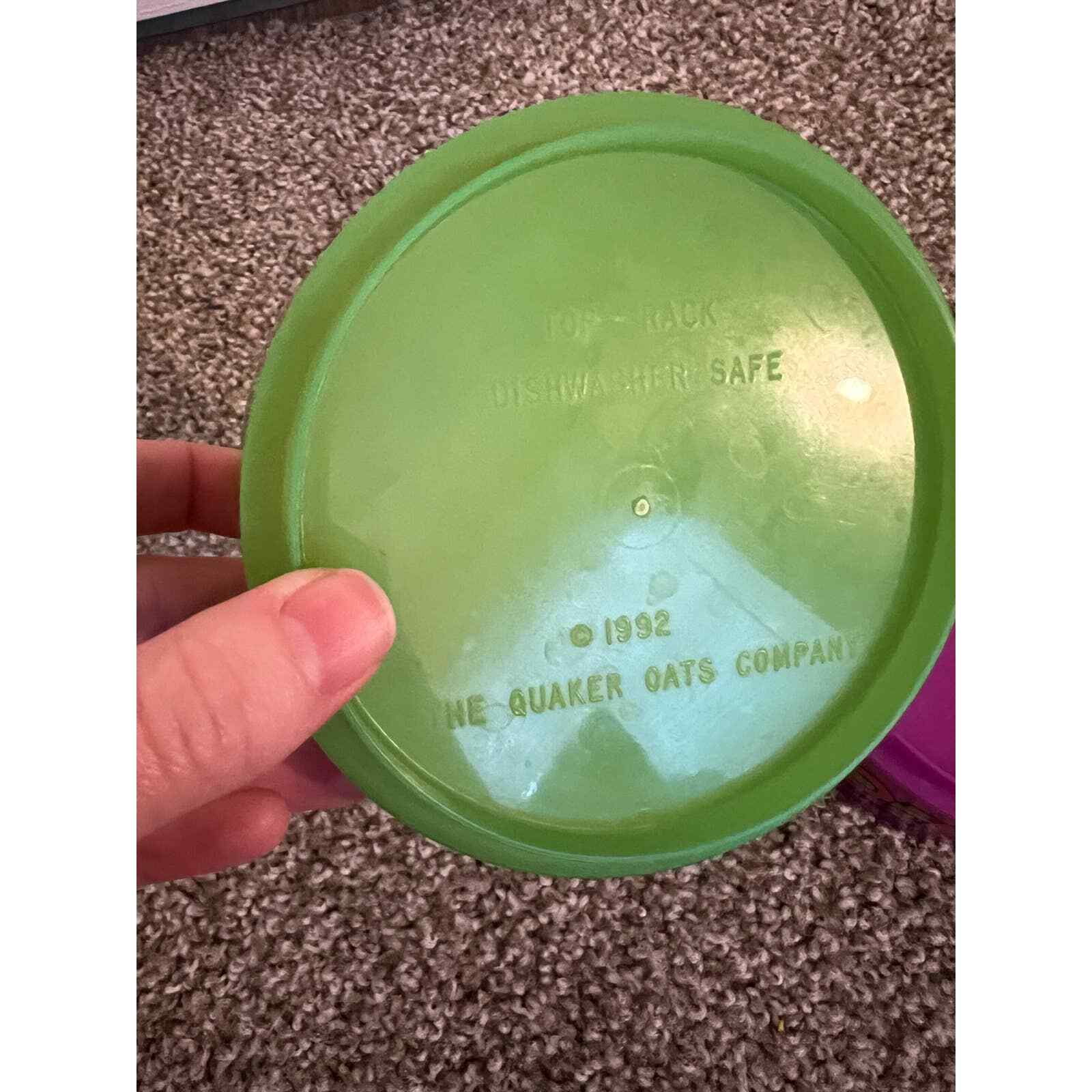 Vintage 1992 Quaker Oatmeal Purple Green Plastic Bowls eBay