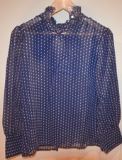 Damenbluse blau mit Punkten Gr. M , Neu
