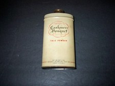 Vtg Colgate Cashmere Bouquet Talc Powder Tin with Lid  Contents 2oz Art Deco