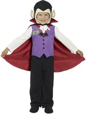Toddler Boys Vampire Costume Dracula Outfit Halloween Cape Kids Child Size 1-2