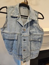 Women's Denim Vest With Pockets - Size Small