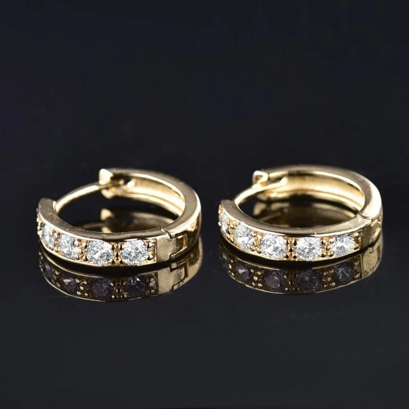 Women Jewelry 14k Gold Filled Womens Sapphire Crystal Fashion Hoop Earrings Gift - Image 4 of 4