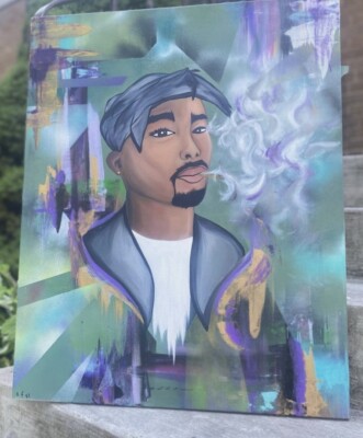 2pac original painting art hip hop artwork on canvas | eBay
