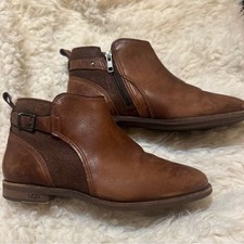 UGG Chestnut Leather and Suede Ankle Boots FREE SHIPPING