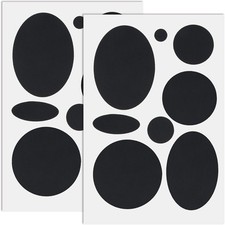 16pcs Puffer Down Jacket Repair Patch Kit, Black Nylon Mixed Size,