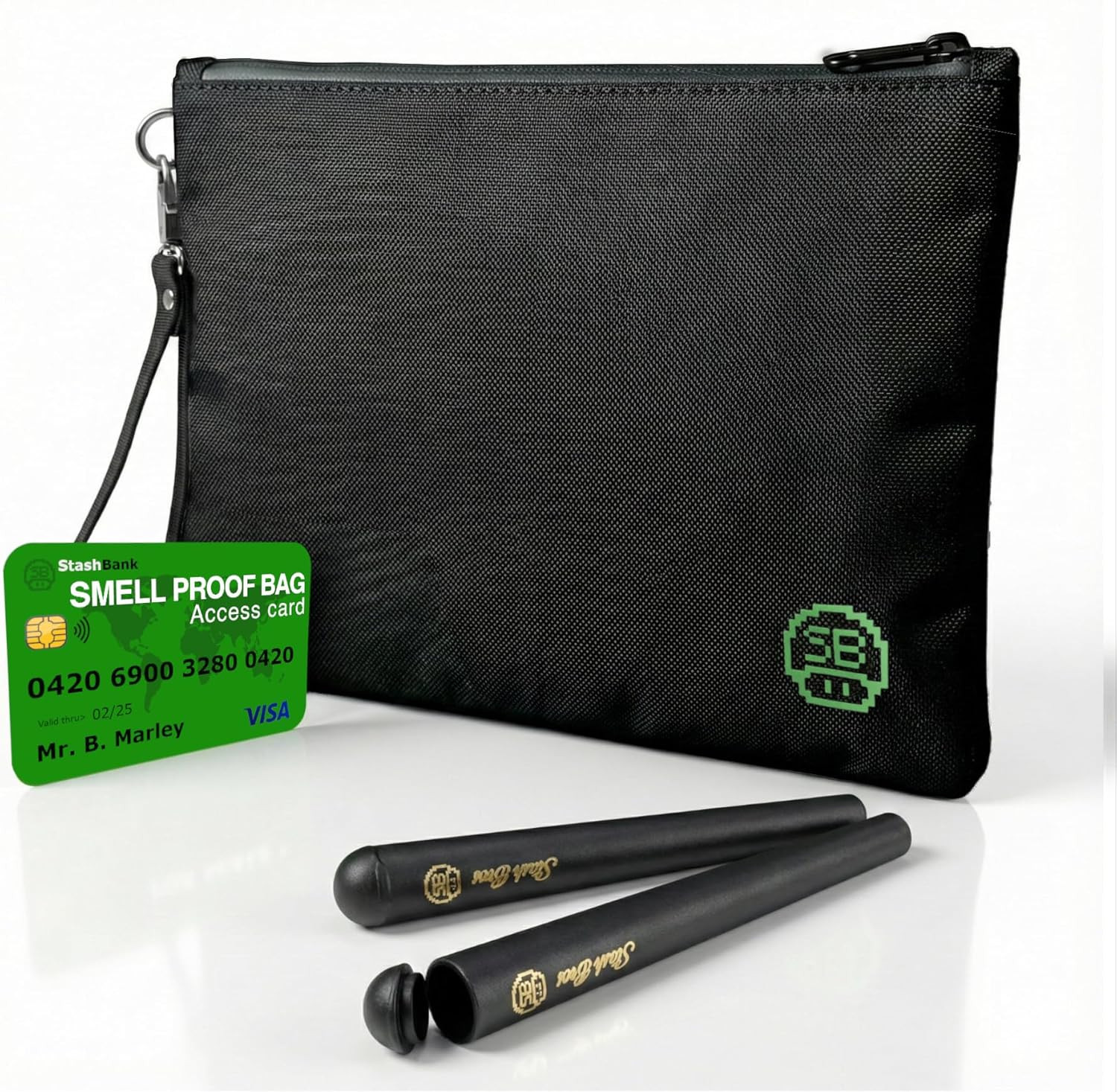 Smell Proof Bag & 2 Airtight Tubes - Smell Proof Container & Accessories