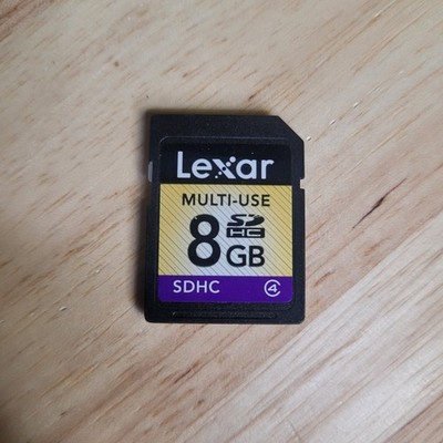 Lexar 8GB SDHC Memory Card Class 4 Multi-Use Secure Digital Preowned
