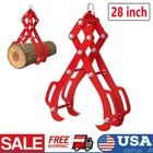 28in 4-Claw Log Lifting Tongs Timber Lifting Tongs Red for Truck ATV Tractor