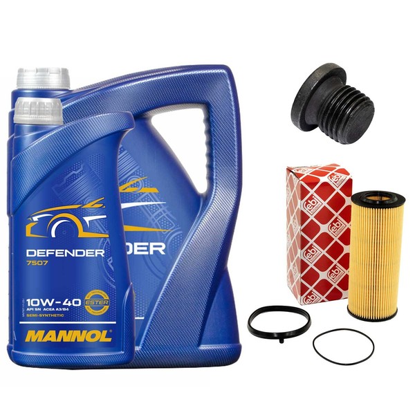 MotoröL Filter Set 10W-40 API SN 7 Liter + Schraube FüR Audi A4 A6 A5 3.0 3.2-image