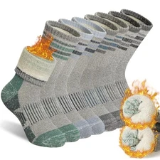  Kids Merino Wool Hiking Socks Boys Girls 4-7 Years 4 Pairs Grey Stripe a