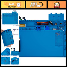 Large Heat Resistant Silicone Soldering Mat 932 F - Magnetic Repair Work Surface