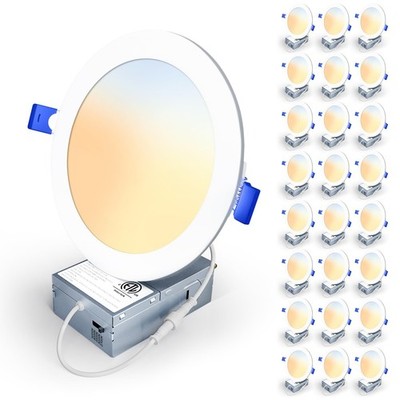 24 Pack 6 Inch 5CCT LED Recessed Light, Silm Canless Recessed Lighting, Dimma...