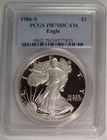 1986-S Proof American Silver Eagle $1 PCGS PR70 DCAM