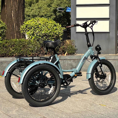 Elektrofahrrad Dreirad Faltrad 250W 48V 20 Zoll 3 Räder Fahrrad E-Bike mit Korb