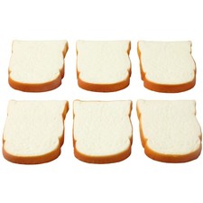 Realistic 6pcs Fake Bread Slices Set for Display and Decoration Props