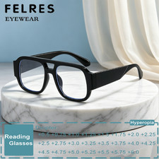 Men Anti Blue Light Reading Glasses Women Fashion Thick Frame Presbyopic Glasses