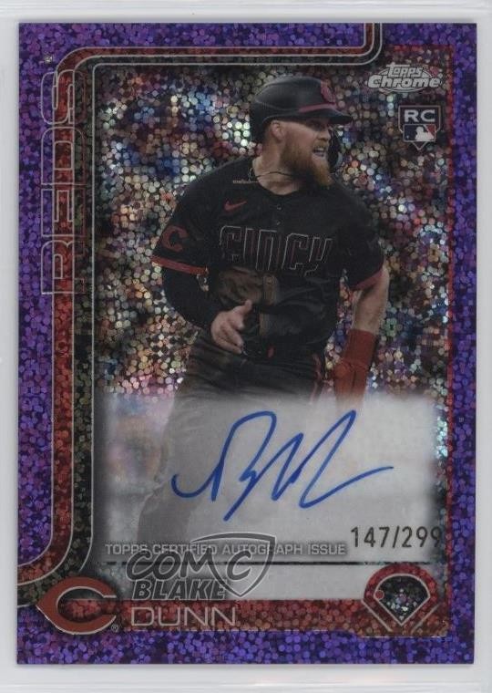 2025 Topps Chrome Rookie Purple Speckle Refractor /299 Blake Dunn Auto RC 0xh3