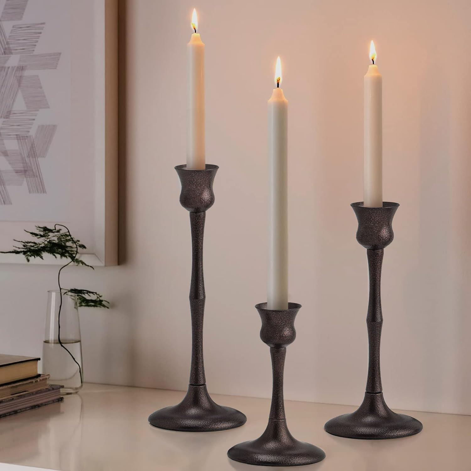 Set Of 3 Metal Candlestick Holders Candle Stand Taper