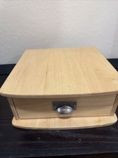 Vintage ROLODEX Wooden Desk Top Organizer Built-In Card File Storage Pen Drawer